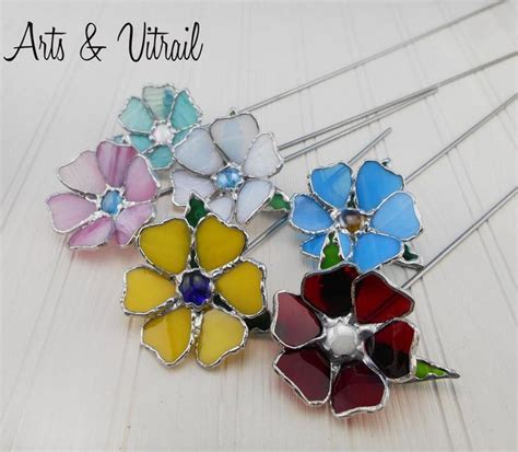 Metal Glass Flowers 